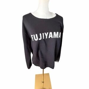 Isabel Marant Etoile Cotton Fleece Black FUJIYAMA Graphic Sweatshirt Sz Med